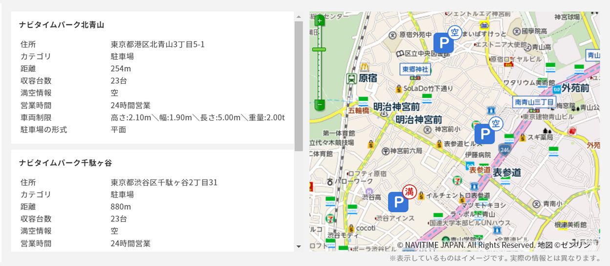 駐車場の満空情報表示イメージ