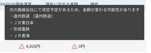 対象会社・路線の確認